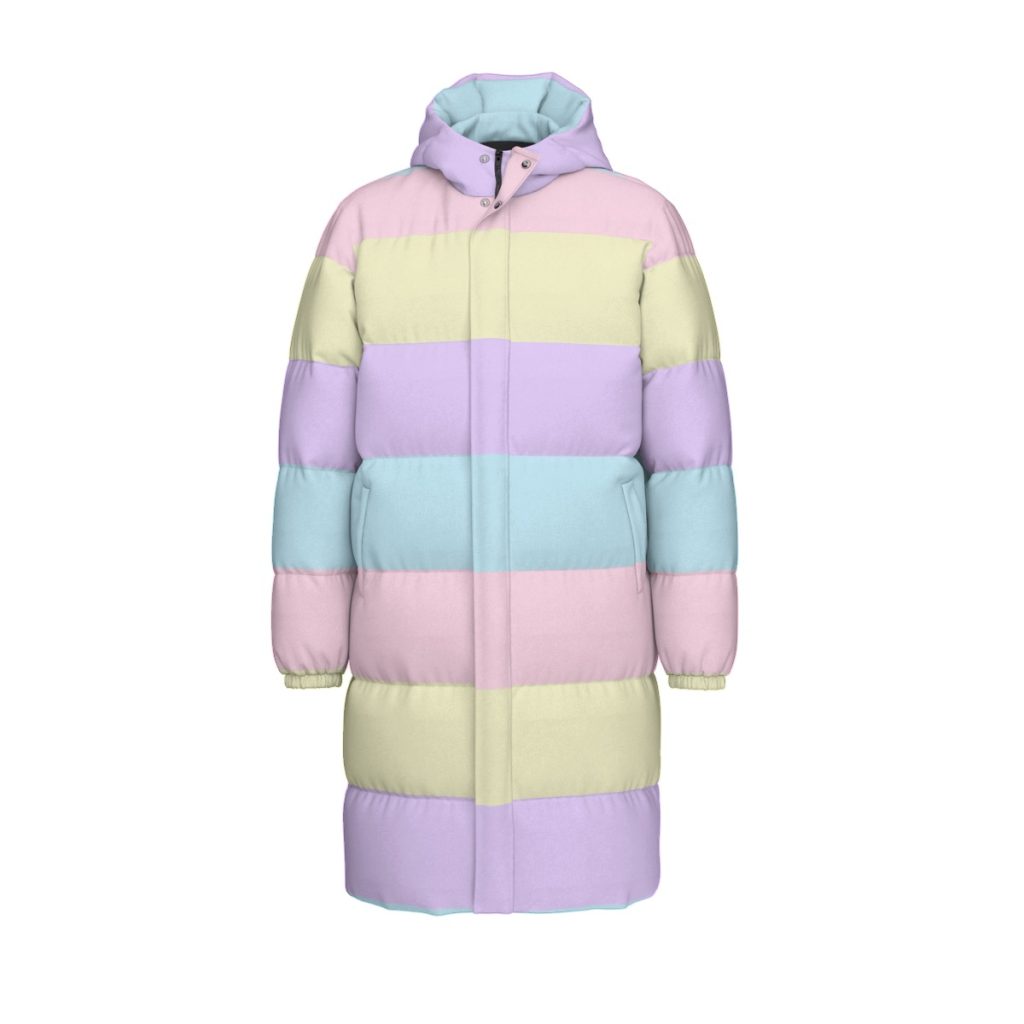 Pastel Rainbow Down Jacket, Kawaii Winter Coat — Ohime Mall