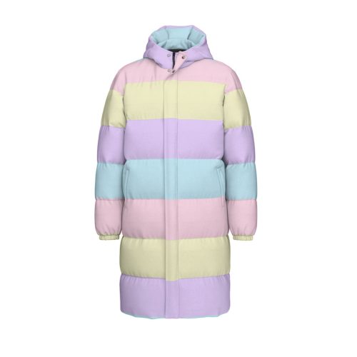 Pastel Rainbow Down Jacket, Kawaii Winter Coat — Ohime Mall