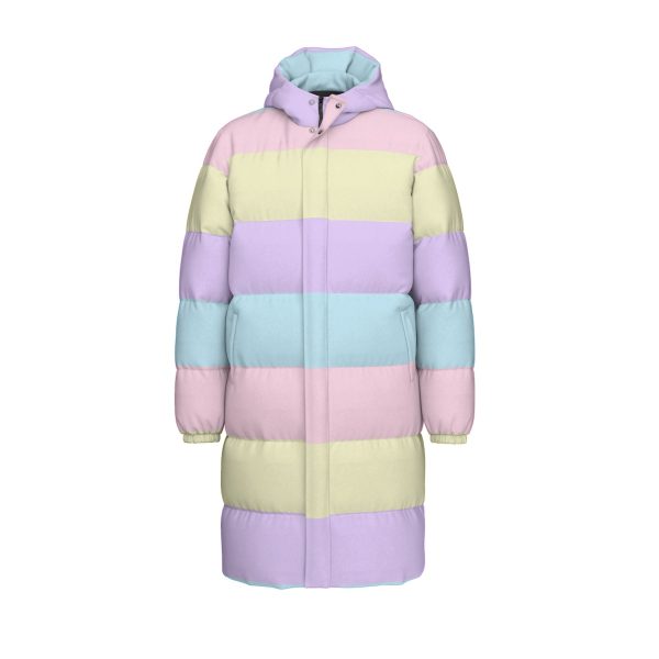 Pastel Rainbow Down Jacket, Kawaii Winter Coat — Ohime Mall