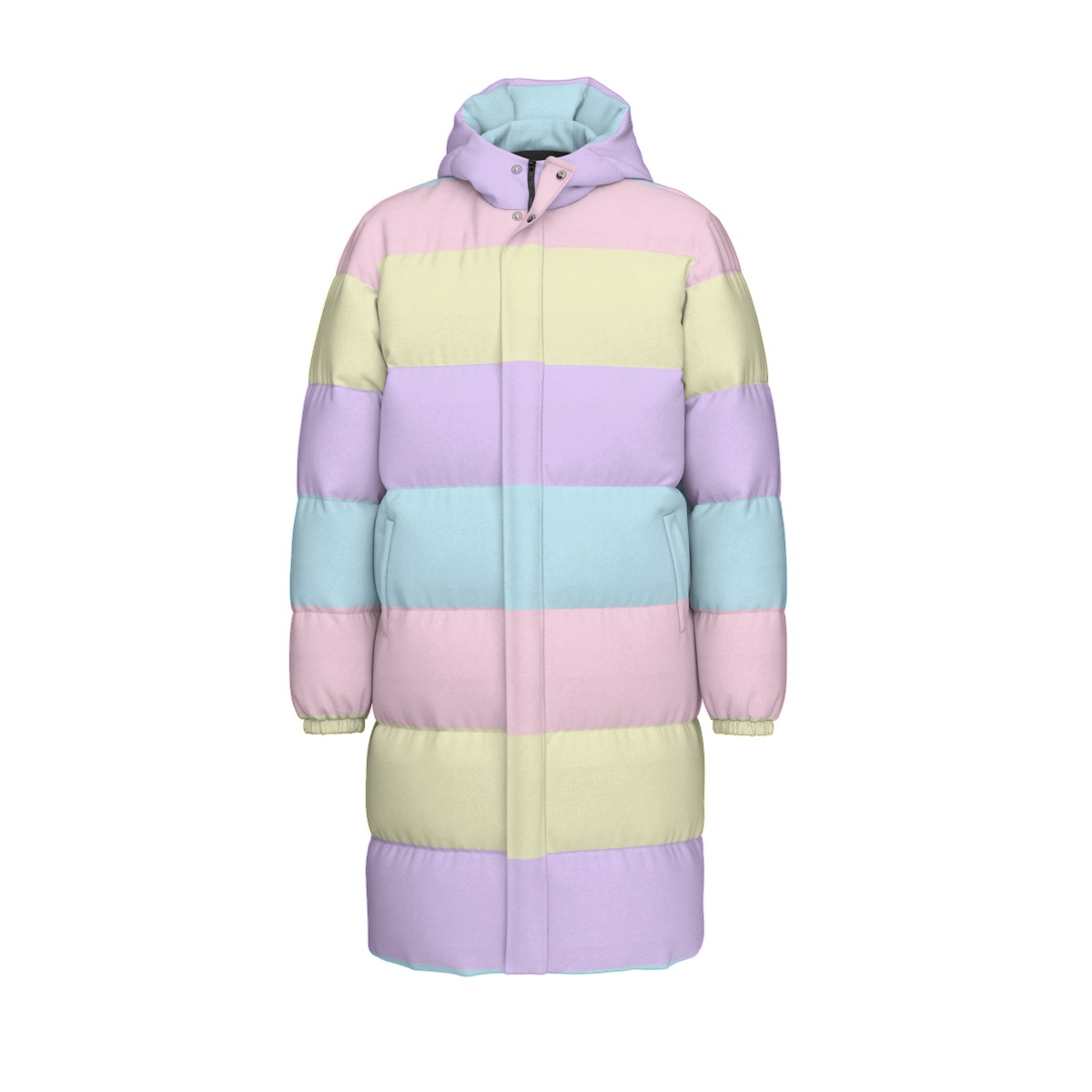 Pastel Rainbow Down Jacket, Kawaii Winter Coat - Image 2