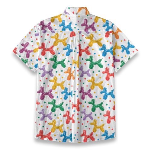 Clowncore Balloon Dog Button Up Shirt Kidcore Kawaii Fashion Blouse — Ohime Mall