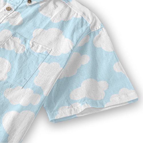 Kidcore Cloud Shirt Button Up Blouse Kawaii Clowncore Fairy Kei Yume Kawaii Cutecore — Ohime Mall