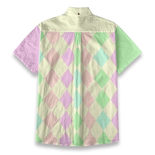 Clowncore Pastel Argyle Button Up Shirt — Ohime Mall