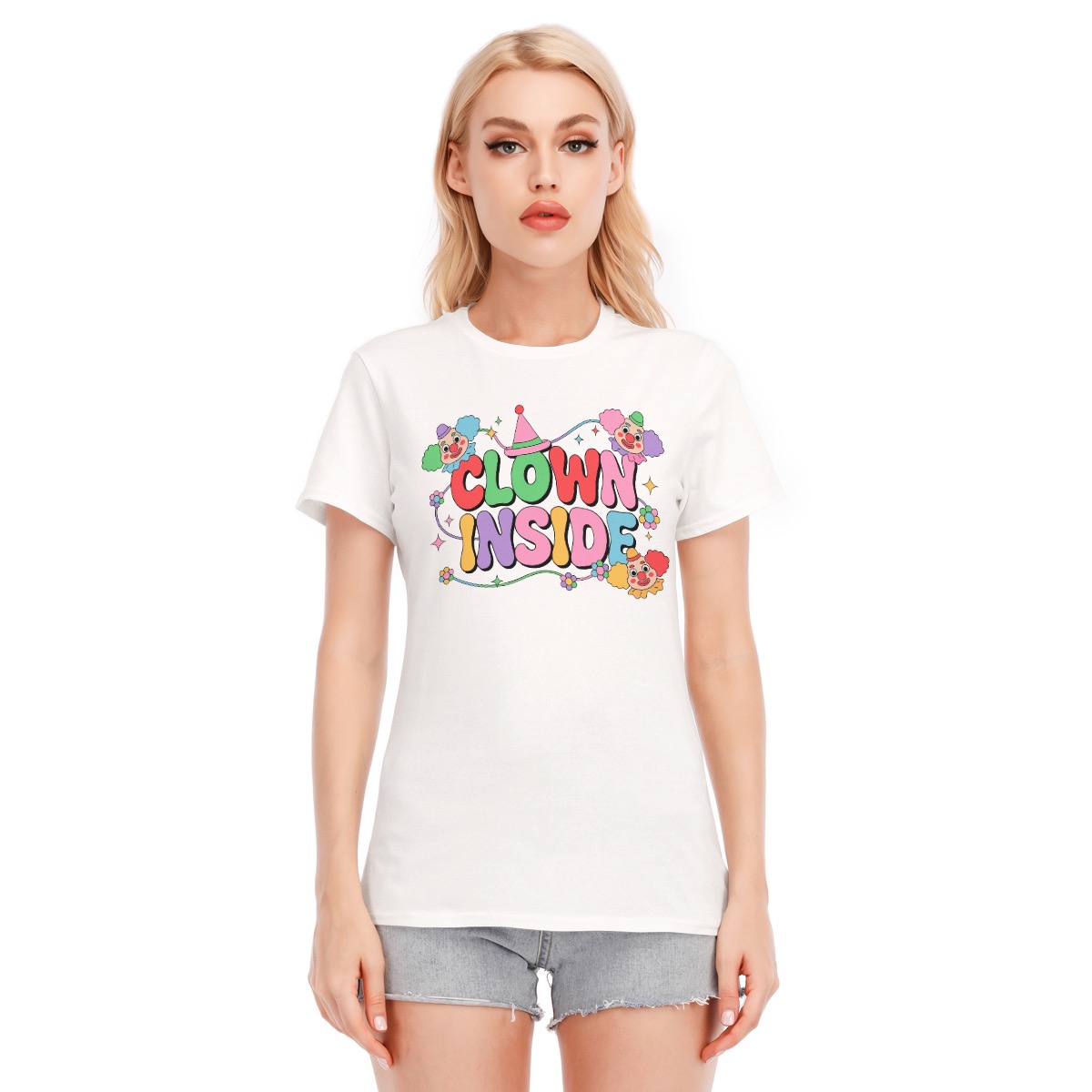 Clown Inside Graphic Tee - Funny Meme Cotton Clowncore T-Shirt Kidcore Clothing - Image 2