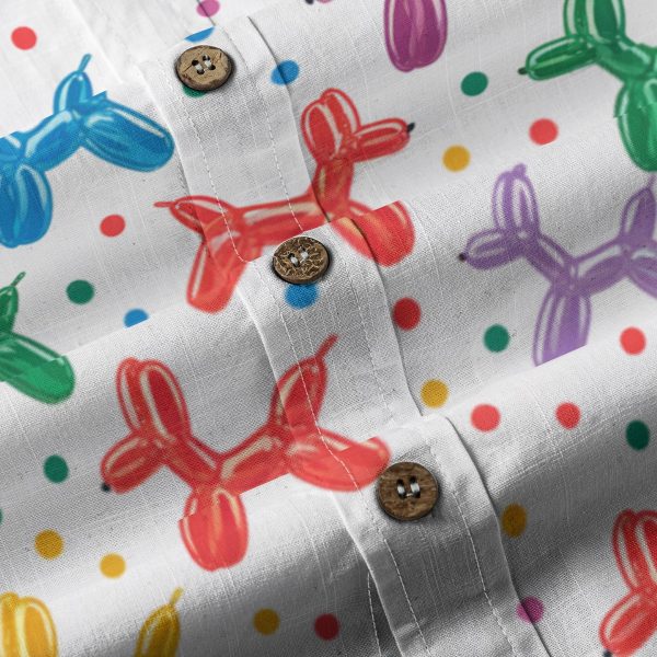 Clowncore Balloon Dog Button Up Shirt Kidcore Kawaii Fashion Blouse — Ohime Mall