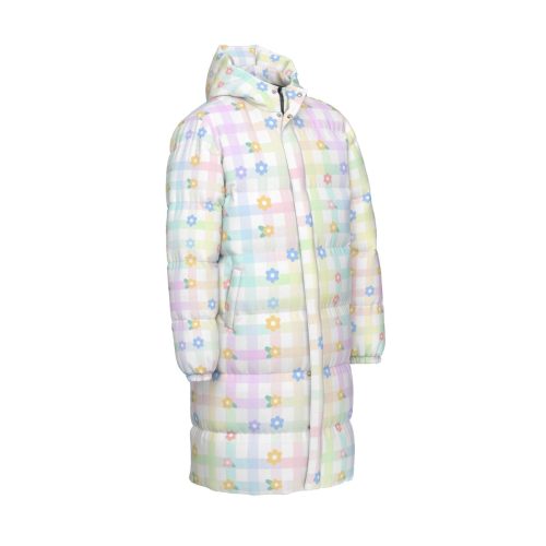 Pastel Gingham Flower Kidcore Puffer Coat – Fairy Kei Kawaii Down Jacket — Ohime Mall