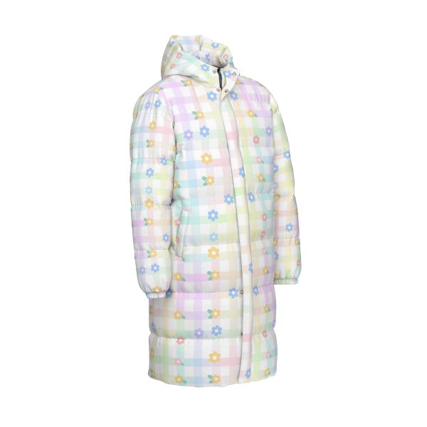Pastel Gingham Flower Kidcore Puffer Coat – Fairy Kei Kawaii Down Jacket — Ohime Mall