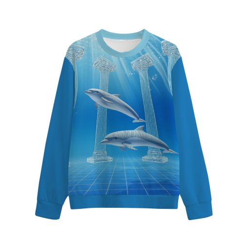Dolphins Blue Sea Vaporwave Sweatshirt — Ohime Mall