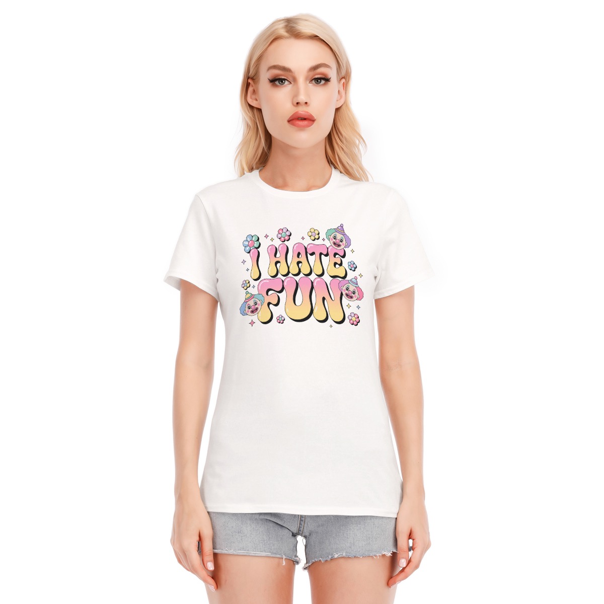 Clowncore Sarcastic Shirt I Hate Fun Emo Tee Meme T-shirt - Image 2