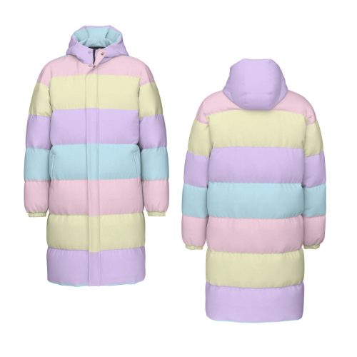 Pastel Rainbow Down Jacket, Kawaii Winter Coat