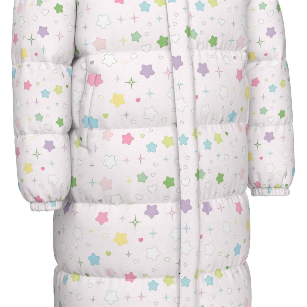 Pastel Star Puffy Coat: Yume Kawaii Winter Downjacket — Ohime Mall