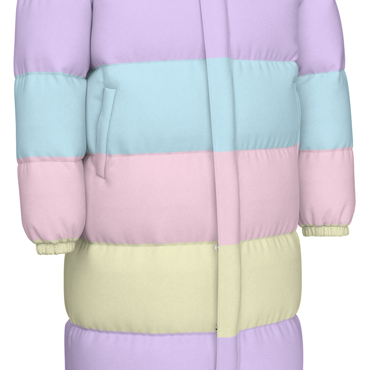 Pastel Rainbow Down Jacket, Kawaii Winter Coat - Image 8