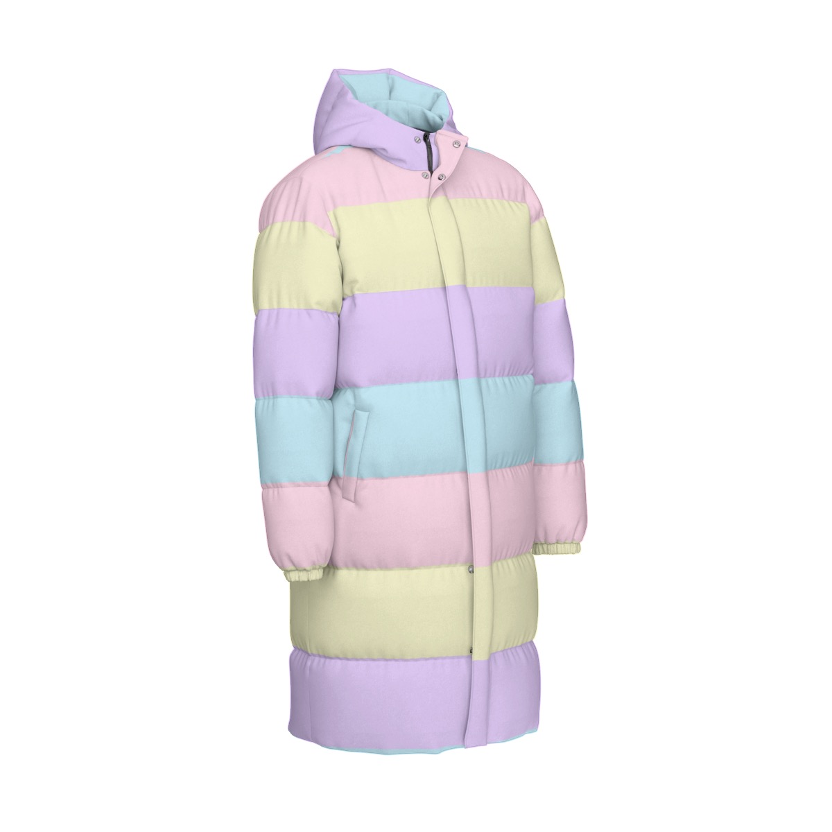 Pastel Rainbow Down Jacket, Kawaii Winter Coat - Image 4