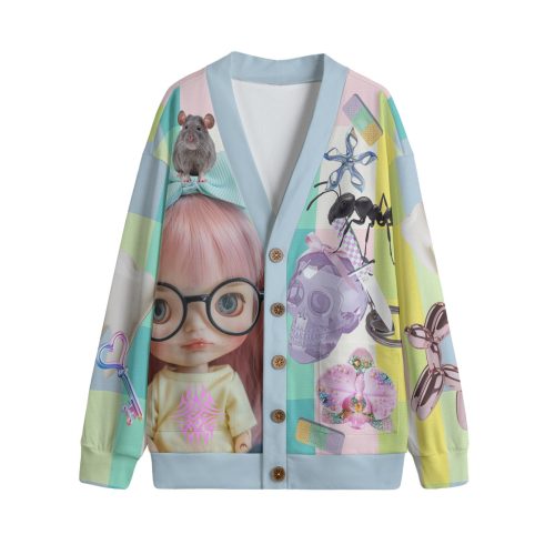 Juminocore Y2K Surreal Collage Cardigan