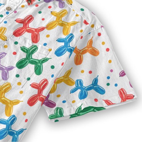 Clowncore Balloon Dog Button Up Shirt Kidcore Kawaii Fashion Blouse — Ohime Mall