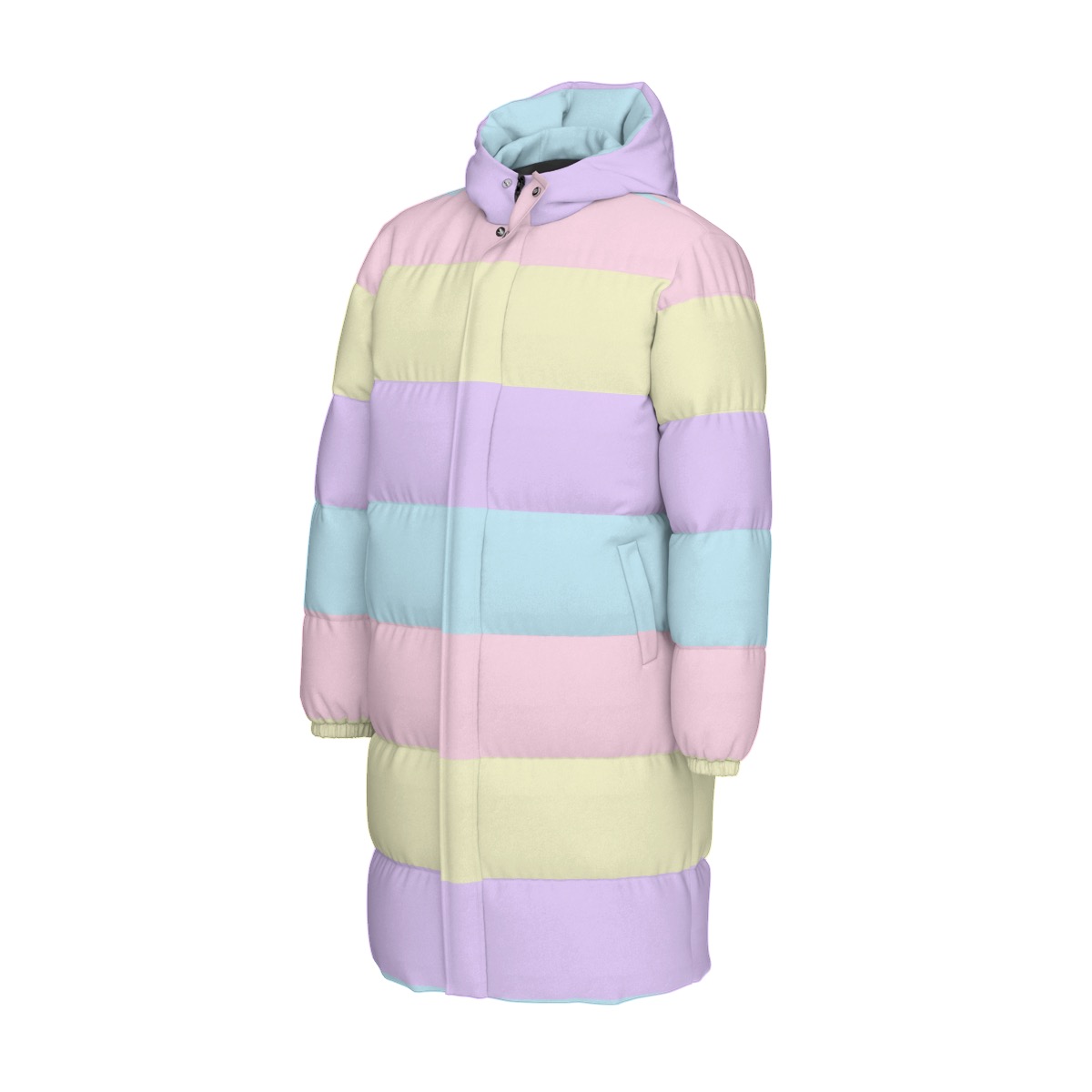Pastel Rainbow Down Jacket, Kawaii Winter Coat - Image 3