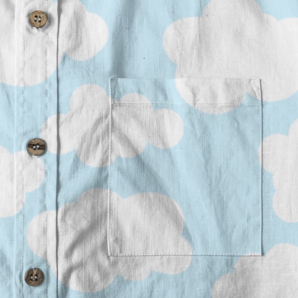 Kidcore Cloud Shirt Button Up Blouse Kawaii Clowncore Fairy Kei Yume Kawaii Cutecore — Ohime Mall