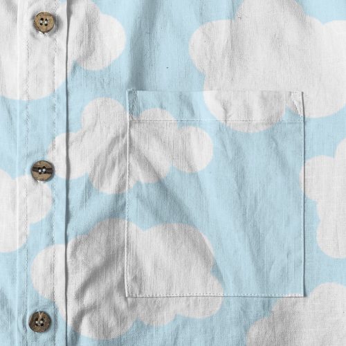 Kidcore Cloud Shirt Button Up Blouse Kawaii Clowncore Fairy Kei Yume Kawaii Cutecore — Ohime Mall