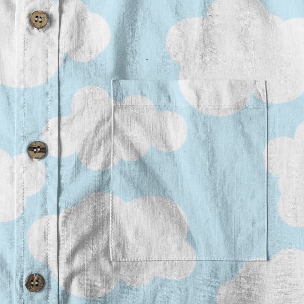 Kidcore Cloud Shirt Button Up Blouse Kawaii Clowncore Fairy Kei Yume Kawaii Cutecore — Ohime Mall