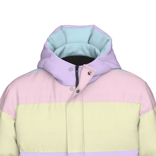 Pastel Rainbow Down Jacket, Kawaii Winter Coat — Ohime Mall