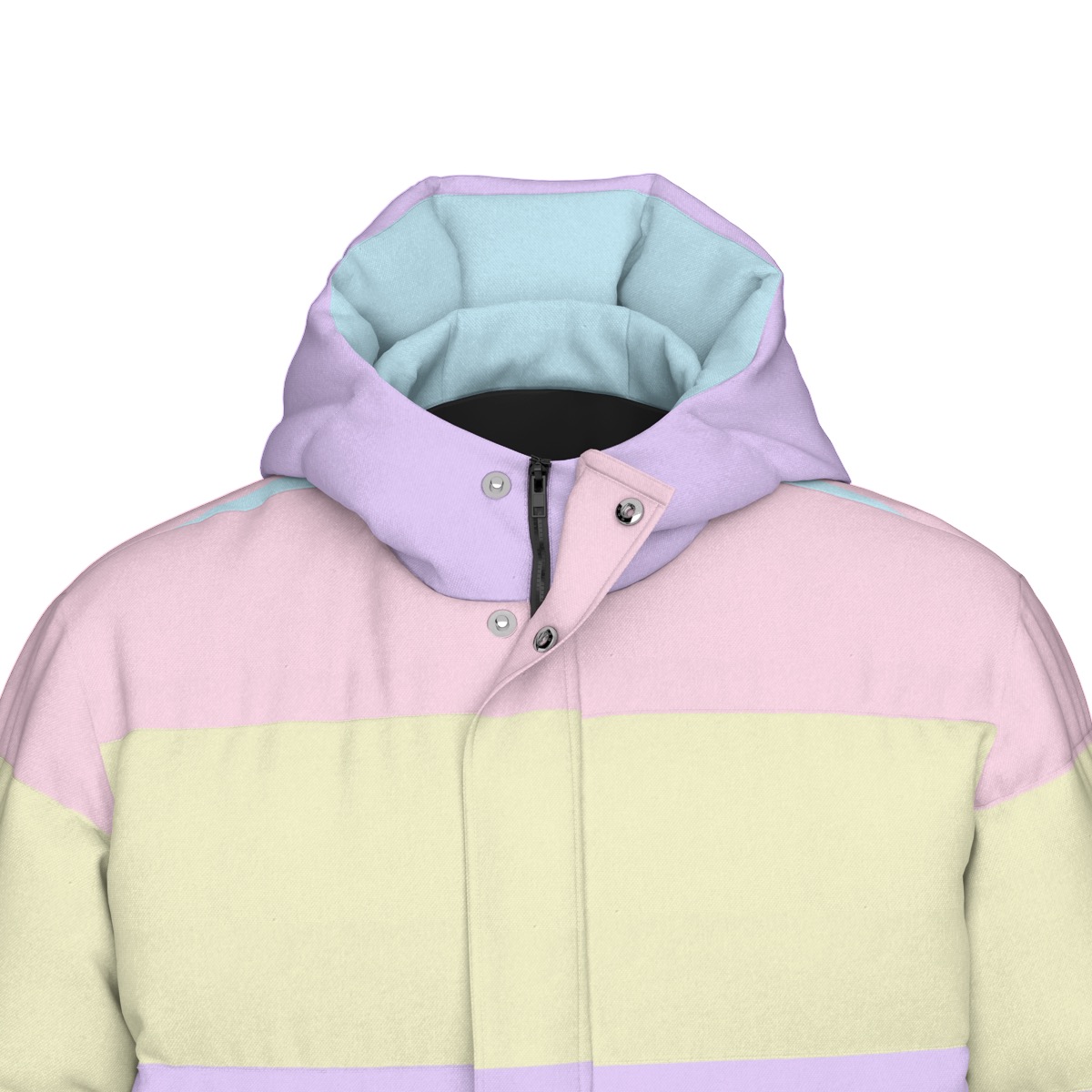 Pastel Rainbow Down Jacket, Kawaii Winter Coat - Image 6
