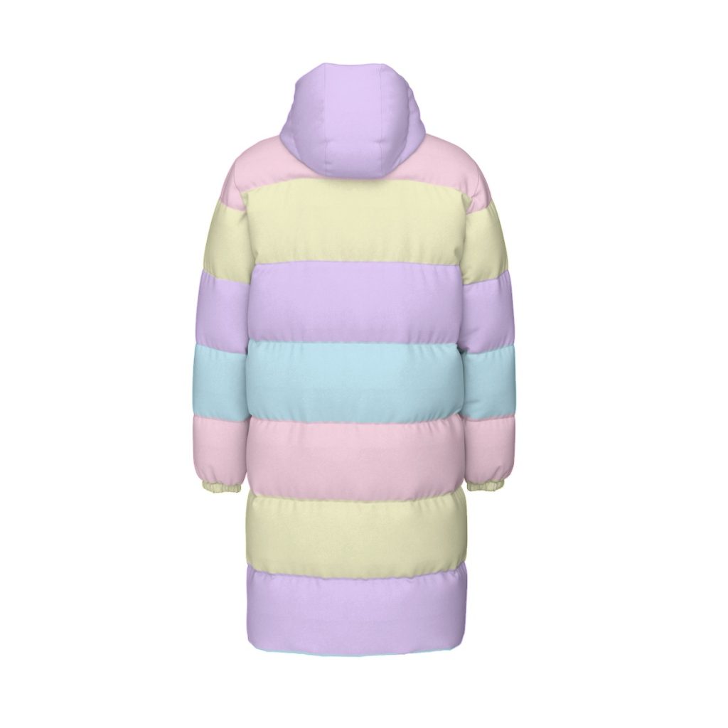 Pastel Rainbow Down Jacket, Kawaii Winter Coat — Ohime Mall