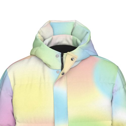 Water Color Pastel Winter Puffer Soft Rainbow Kidcore Winter Down Jacket — Ohime Mall