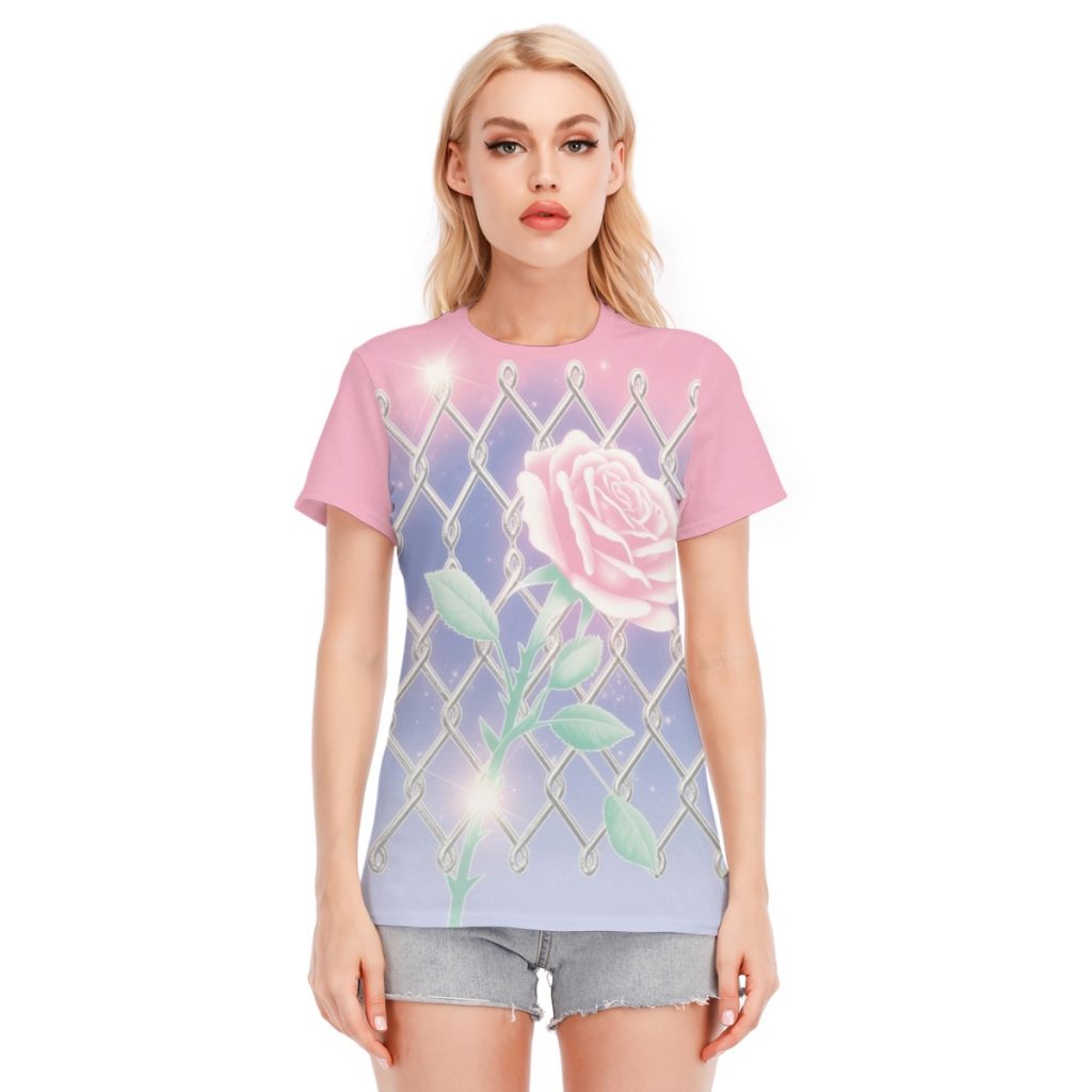 Watercolor Rose Graphic Y2K T-Shirt