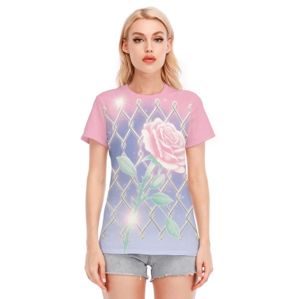 Watercolor Rose Graphic Y2K T-Shirt
