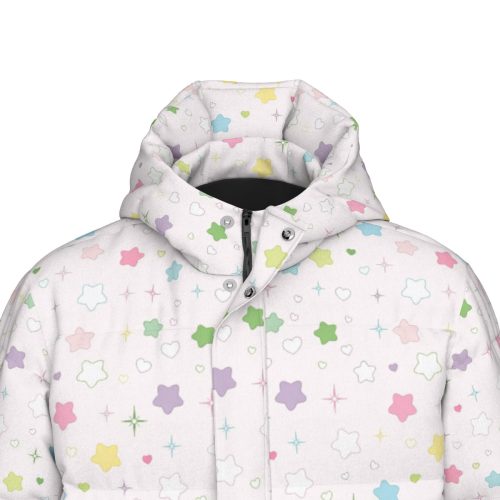 Pastel Star Puffy Coat: Yume Kawaii Winter Downjacket — Ohime Mall