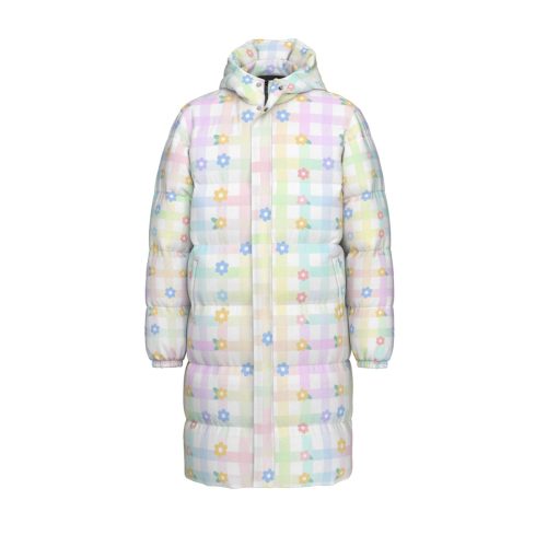 Pastel Gingham Flower Kidcore Puffer Coat – Fairy Kei Kawaii Down Jacket — Ohime Mall