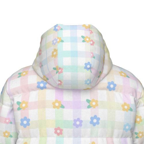 Pastel Gingham Flower Kidcore Puffer Coat – Fairy Kei Kawaii Down Jacket — Ohime Mall