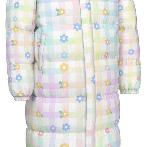 Pastel Gingham Flower Kidcore Puffer Coat – Fairy Kei Kawaii Down Jacket — Ohime Mall