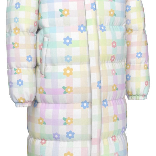 Pastel Gingham Flower Kidcore Puffer Coat – Fairy Kei Kawaii Down Jacket — Ohime Mall