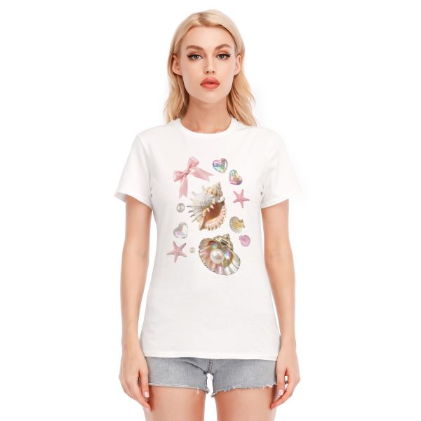 Juminocore Tee Seashell, Coastal Summer T-Shirt, Vacation Clothing, Beach Gyaru