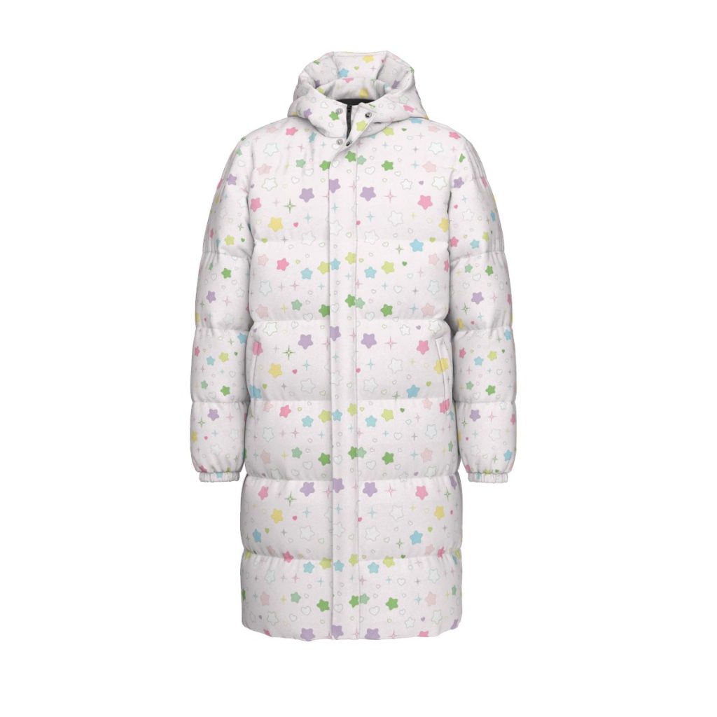 Pastel Star Puffy Coat: Yume Kawaii Winter Downjacket — Ohime Mall