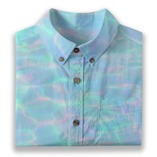 Frutiger Aero Water Ripple Button Up Shirt — Ohime Mall
