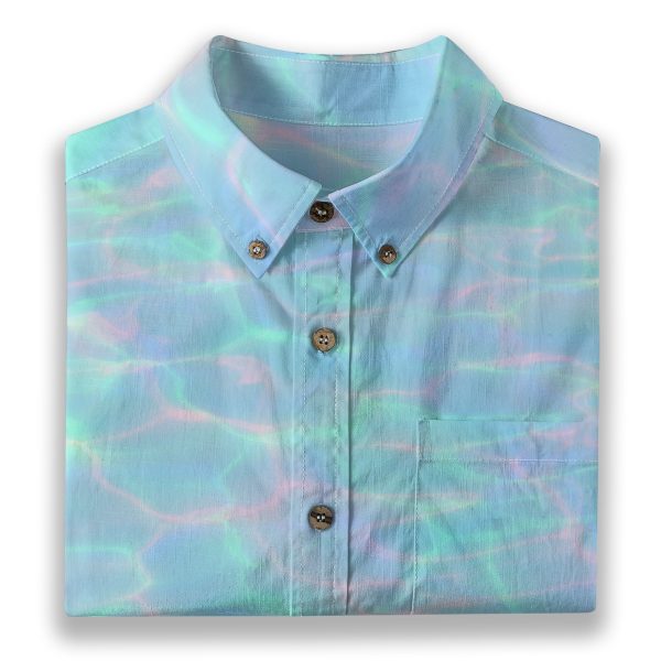 Frutiger Aero Water Ripple Button Up Shirt — Ohime Mall