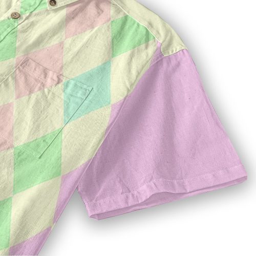 Clowncore Pastel Argyle Button Up Shirt — Ohime Mall