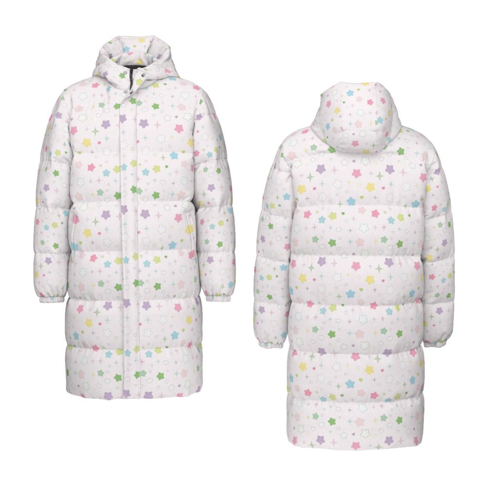 Pastel Star Puffy Coat: Yume Kawaii Winter Downjacket — Ohime Mall