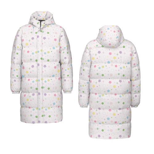 Pastel Star Puffy Coat: Yume Kawaii Winter Downjacket
