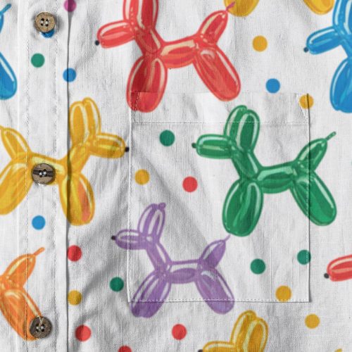 Clowncore Balloon Dog Button Up Shirt Kidcore Kawaii Fashion Blouse — Ohime Mall