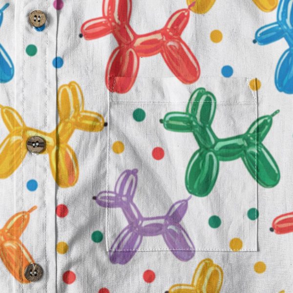 Clowncore Balloon Dog Button Up Shirt Kidcore Kawaii Fashion Blouse — Ohime Mall
