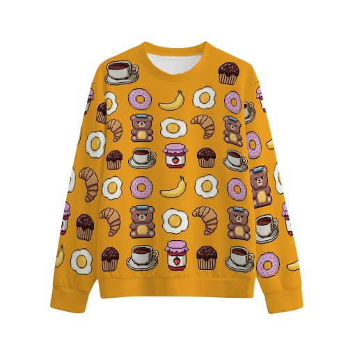 Kidcore Brunch Sweatshirt: Kawaii Pixel Art Breakfast Pullover
