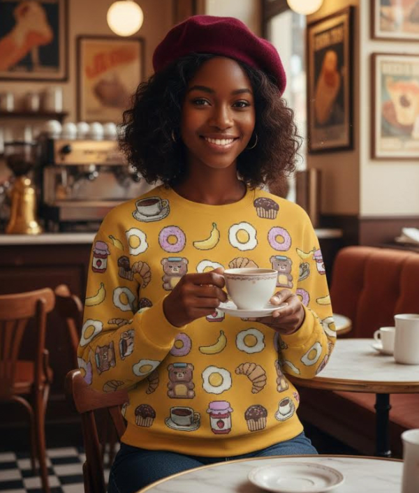 Kidcore Brunch Sweatshirt: Kawaii Pixel Art Breakfast Pullover — Ohime Mall