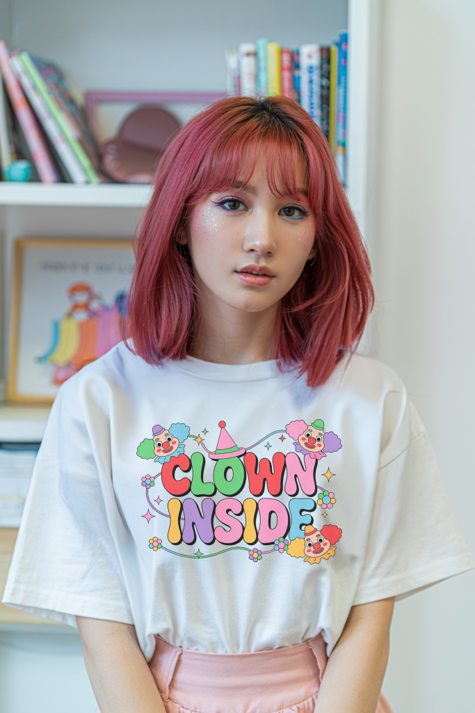 Clown Inside Graphic Tee – Funny Meme Cotton Clowncore T-Shirt Kidcore Clothing — Ohime Mall