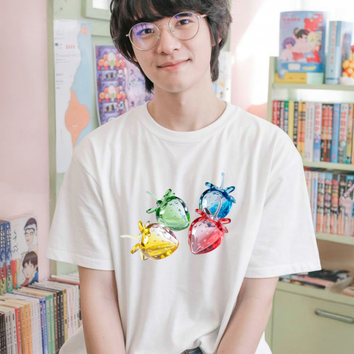 Frutiger Aero T-Shirt: Glass Strawberry Y2K Tee
