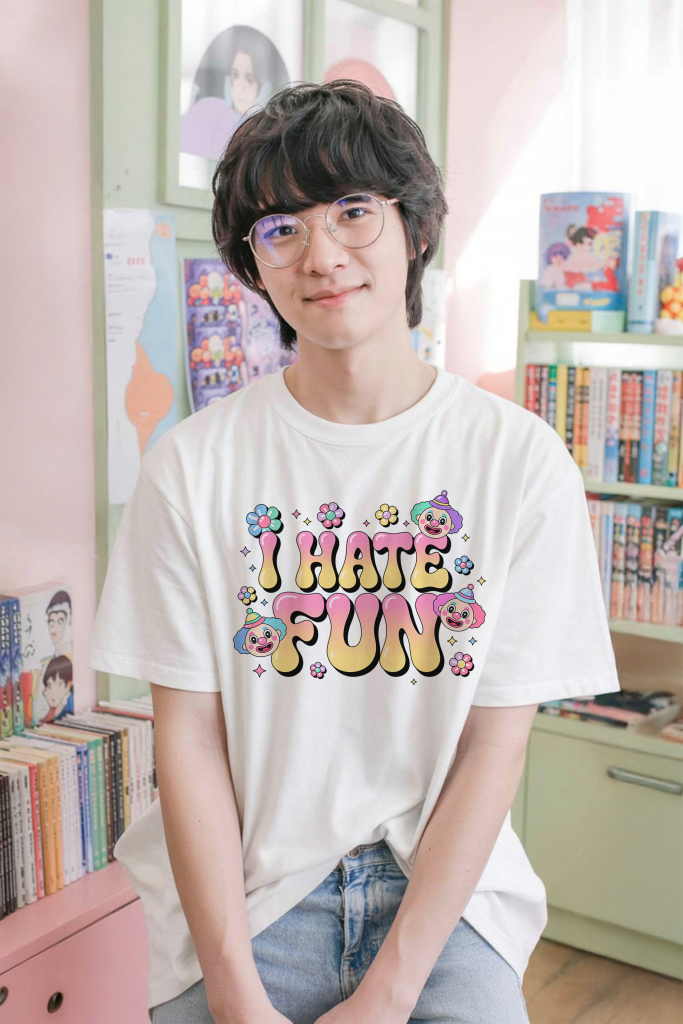 Clowncore Sarcastic Shirt I Hate Fun Emo Tee Meme T-shirt — Ohime Mall