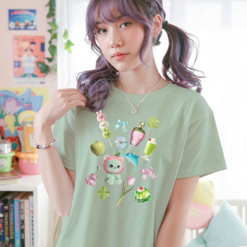 Juminocore Kawaii Trinkets Graphic Tee - Heisei Retro Nostalgia Shirt