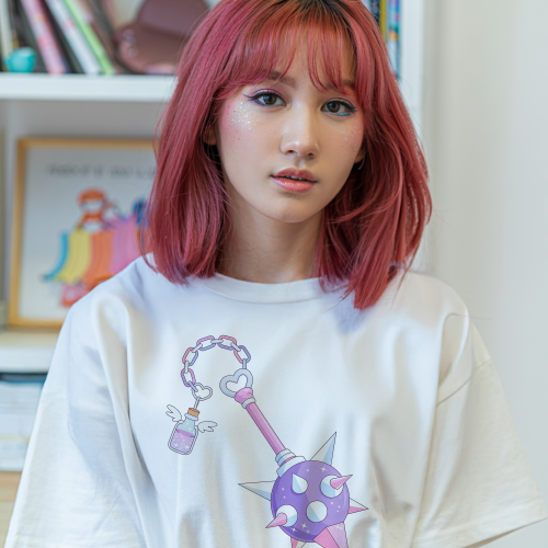 Magical Girl Mace T-Shirt, Kawaii Fairy Kei Pastel Goth Tee